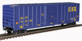 Atlas 20006206 FMC 5077 50' SD Boxcar CSXT - CSX #141577 (blue, yellow Conspicuity Stripes) HO Scale