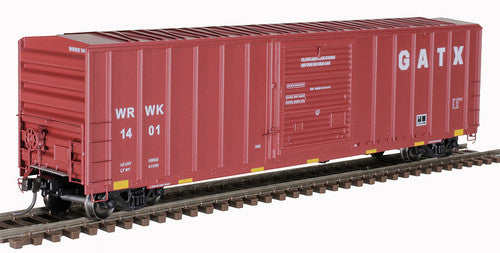 Atlas 20006213 FMC 5077 50' SD Boxcar GATX WRWK #1405 (Boxcar Red, white) HO Scale