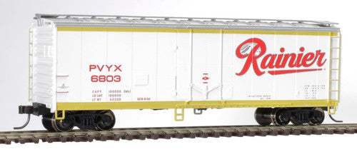 Atlas 20006342 40' Plug-Door Boxcar - PVYX Rainier #6824 (white, red, gold) HO Scale