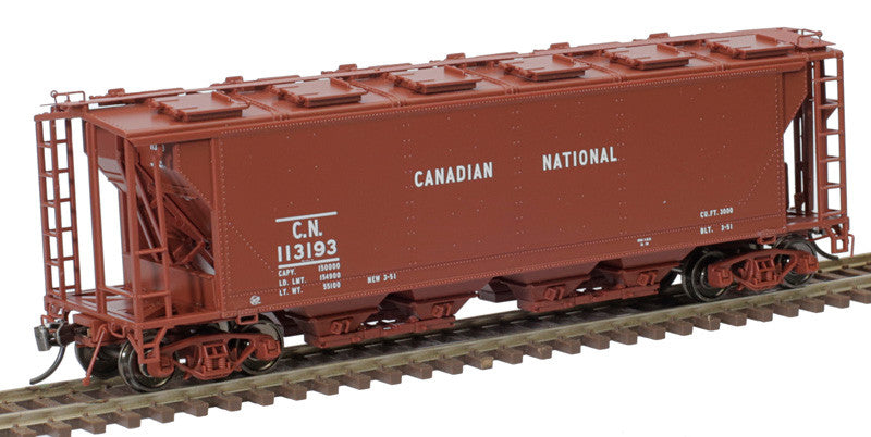 Atlas 20006358 Slab Side Covered Hopper CN - Canadian National (12 Hatch)  #113220 HO Scale