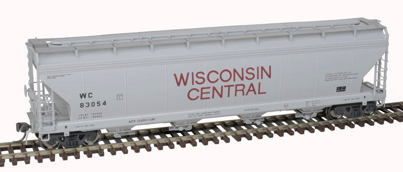 Atlas 20006398 ACF 5250 Covered Hopper WC Wisconsin Central #83027 (gray, maroon) HO Scale