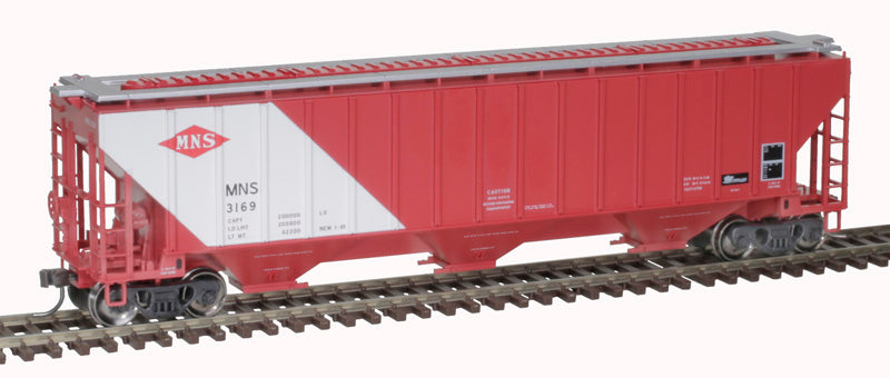 ATLAS 20006644 Thrall 4750 Covered Hopper - MNS Minneapolis, Northfield and Southern #3169 (red, white) HO Scale