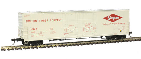 Atlas 20006785 USLX - Simpson Timber Company #10407 (white, red) Evans 53' Double Plug-Door Boxcar HO Scale