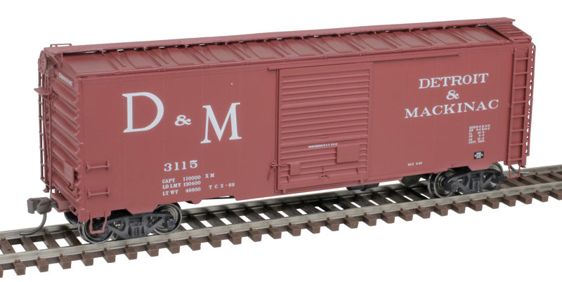 Atlas Master 20006816 40' Postwar Boxcar - D&M Detroit & Mackinac #3115 (Boxcar Red, white) HO Scale