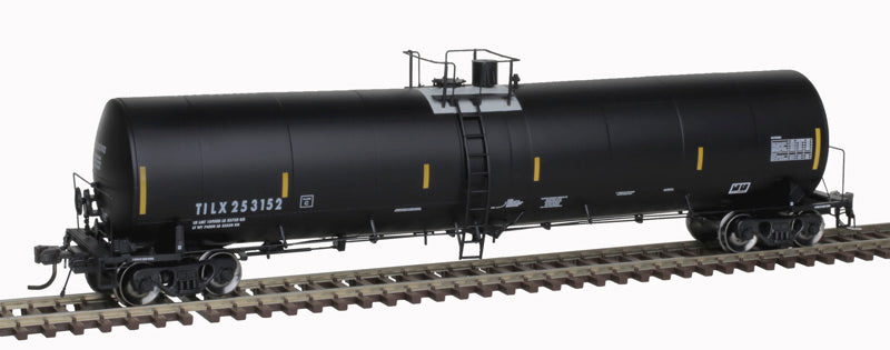 ATLAS 20006880 Trinity 25,500-Gallon Tank Car Trinity Industries Leasing TILX #253144 (black, white, 2019 Repaint) HO Scale