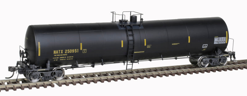 ATLAS 20006898 Trinity 25,500-Gallon Tank Car NATX #250924 (black, yellow UTCK repaint) HO Scale