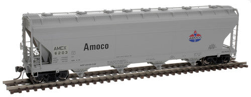 Atlas 20006904 5250 Covered Hopper AMCX - Amoco #6228 (gray, blue, red) HO Scale