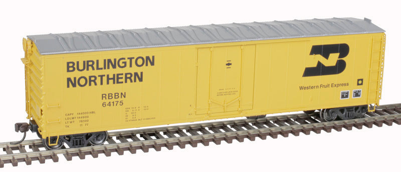 Atlas Master 20007020 50' Plug Door Boxcar - Burlington Northern RBBN #64175 (yellow, black) HO Scale