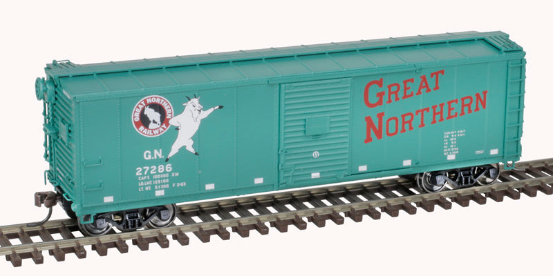 Atlas Master 20007079 USRA Steel Rebuilt 40' Boxcar - Great Northern #27216 (Glacier Green, red, white, Standing Rocky) HO Scale