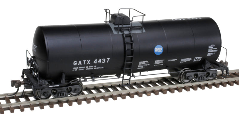 Atlas 20007225 Trinity 17,600-Gallon Corn Syrup Tank Car - GATX #4437 (black, white, blue, Service Driven) HO Scale