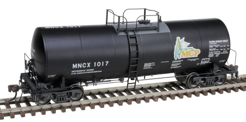 Atlas 20007229 Trinity 17,600-Gallon Corn Syrup Tank Car - Minnesota Corn Processors MNCX #1017 (black, white, yellow, green) HO Scale