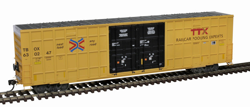 Atlas Master 20007272 Gunderson 7550 DD Boxcar - TTX #630053 (yellow, black, High Reporting Marks) HO Scale