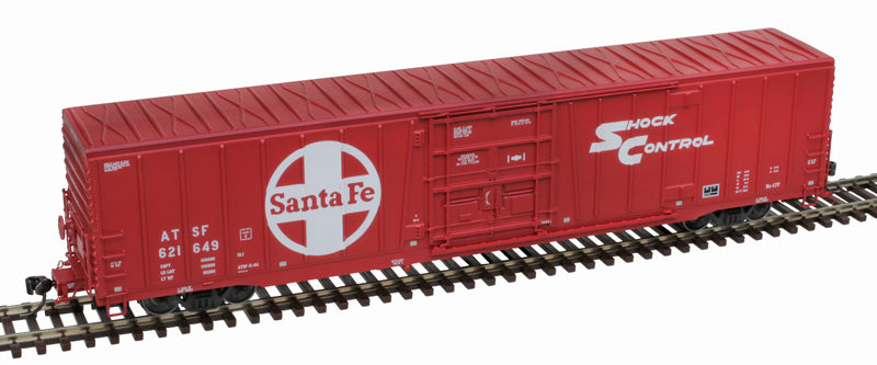 Atlas Master 20007299 Class BX-177 Plug-Door Boxcar - ATSF Santa Fe #621824 (Gothic Repaint, red, white, Shock Control Markings) HO Scale