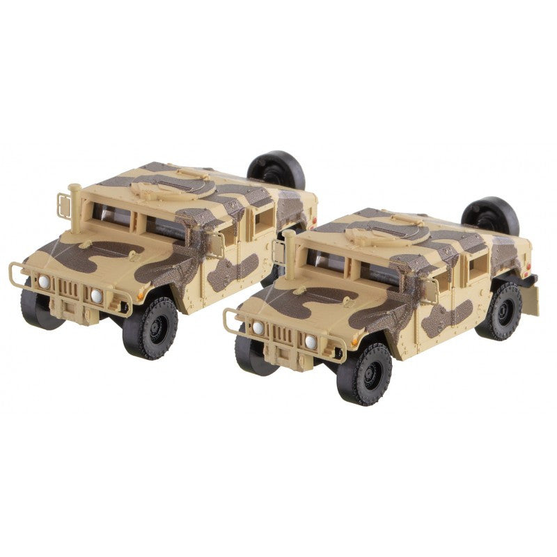 MICRO TRAINS 499 45 953 Woodland Desert Camo Humvee 2-Pack N Scale