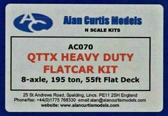 Estate Sale Used As Is Alan Curtis AC070-2 QTTX Heavy Duty Flatcar Kit N Scale