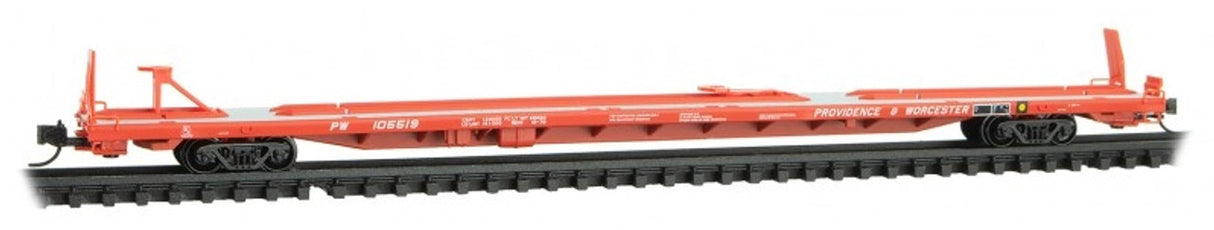 MICRO TRAINS 071 00 592 Pullman-Standard 89’ TOFC Flatcar Providence & Worcester PW #105519 N Scale