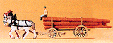 Preiser 79477 Horse Drawn Wagon - Log - N Scale