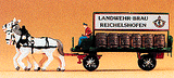 Preiser 79478 Horse Drawn Wagon - Beer - N Scale
