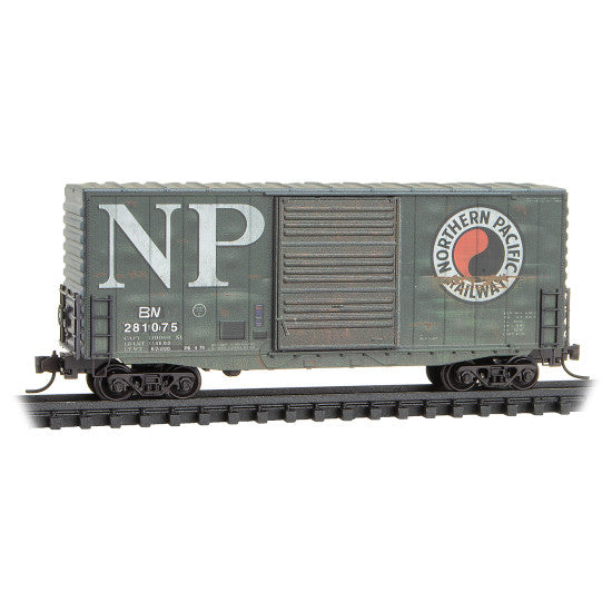 MICRO TRAINS 101 44 011 40’ high cube boxcar NP Northern Pacific weathered #281075 N Scale