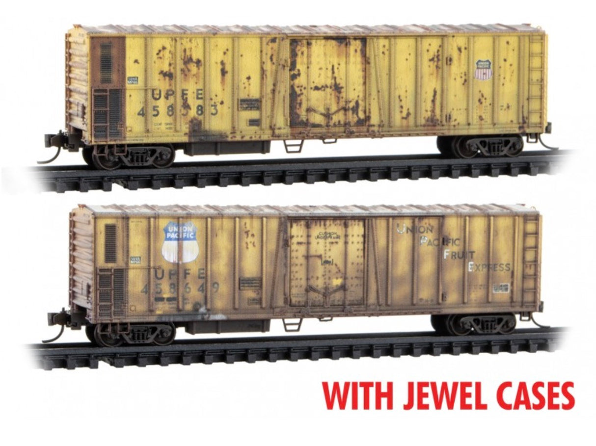 Micro-Trains 983 05 067 Reefer, 50 Foot, RR-30 - Union Pacific Weathered 2-Pack N Scale