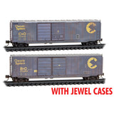 Micro-Trains 983 05 053 Chessie System weathered 2-Pack JEWEL CASES N Scale