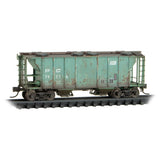 Micro-Trains 095 44 100 2 Bay Hopper PC Penn Central Weathered - Rd# 74216 N Scale