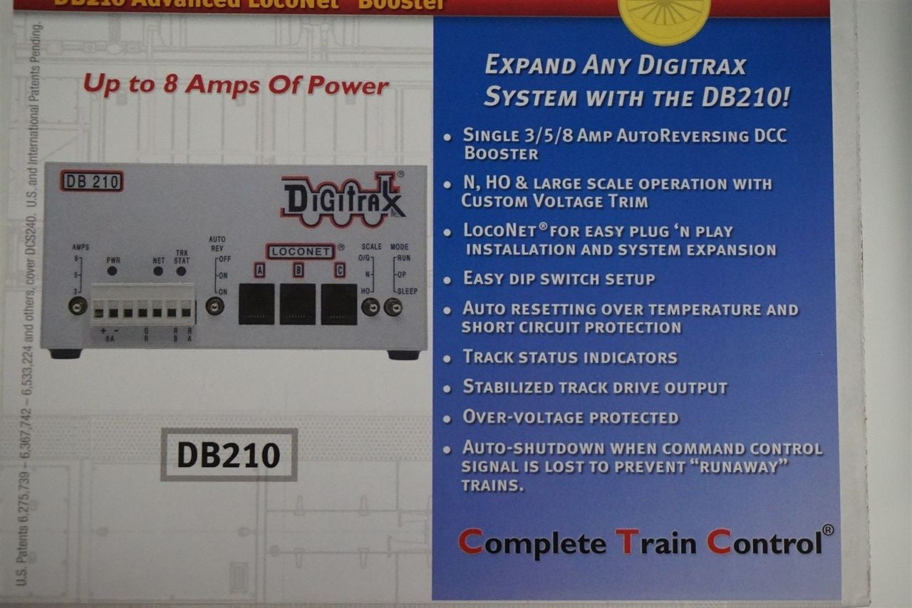 Digitrax DB210 Single AutoReverse Booster (Scale = ALL) Part # 245-DB2 ...