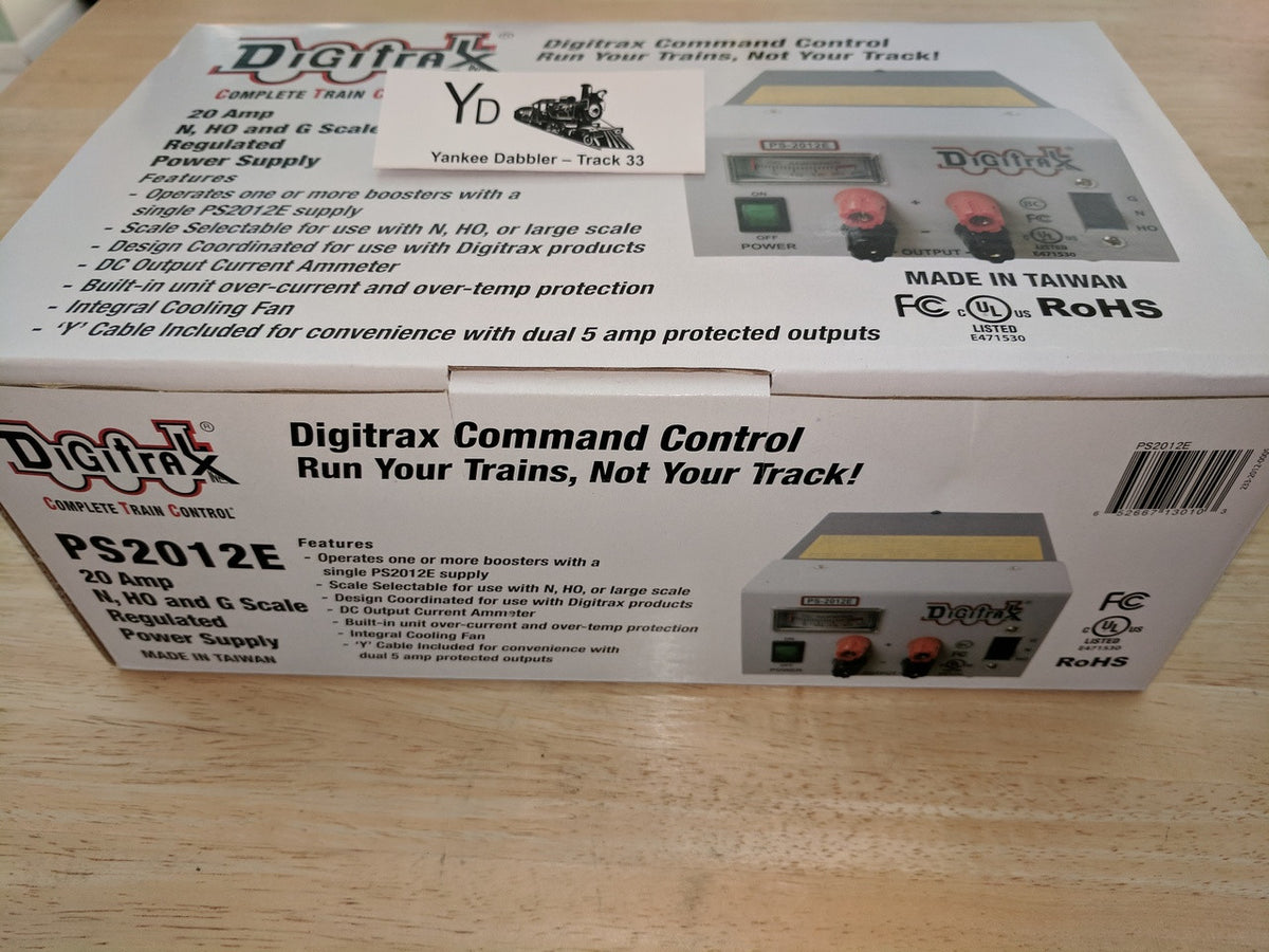 Digitrax PS2012E DCC Power Supply, 20-Amp; All Scales – YankeeDabbler