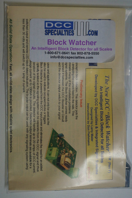 DCC SPECIALTIES 246-BLOCKWATCHER - BlockWatcher(TM) Block Detection Unit (SCALE=ALL) 246-BLOCKWATCHER