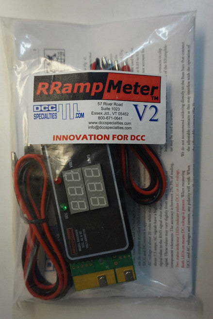 DCC SPECIALTIES 246-RRampmeterV2 - Digital Meter for DCC- DC & AC Volts & Amps -- Version II - Enclosed w/Clip Leads (Scale=All)246-RRampmeterV2