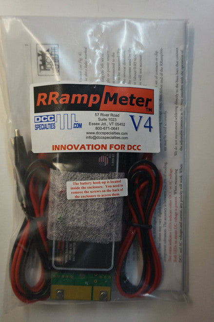 DCC SPECIALTIES 246 RRAMPMETER V4 - Circuit Module -- Version IV - Enclosed w/Clip Leads & Battery Backup for High Voltage (Scale=ALL)  246-RRAMPMETER V4
