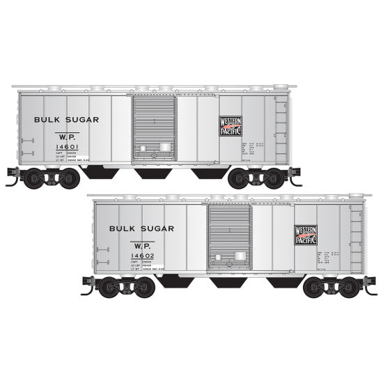 Micro-Trains 98302278 40' Standard Boxcars - WP Western Pacific Bulk Sugar Car 2-Pack #14601 & #14602 N Scale