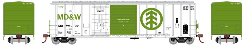 Athearn ATH26685 FMC 50 ft Combo Door Boxcar Minnesota, Dakota & Western (MD&W) #10001 - Green/White HO Scale