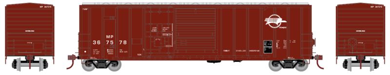 Athearn ATH26689 FMC 50 ft Combo Door Boxcar Missouri Pacific (MP) #367904 - Oxide Red/White HO Scale