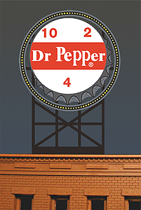 Micro Structures 2681 Dr. Pepper Animated Neon Billboard HO Scale