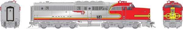Rapido 23545 ALCO PA1 ATSF - Santa Fe #51L (Repowered, Warbonnet, silver, red) w/LokSound & DCC HO Scale