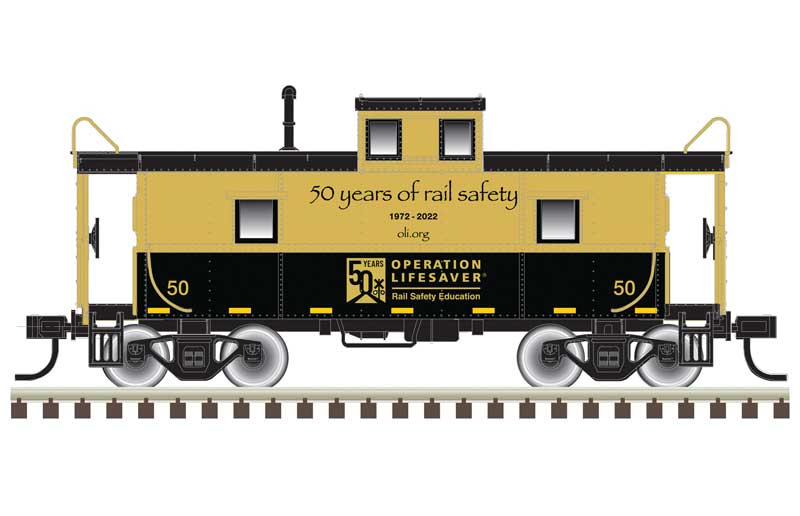 Atlas 20006932 Cupola Caboose Operation Lifesaver #50 (50th Anniversary Commemorative, black, gold) HO Scale