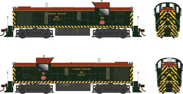 Bowser 25232 Alco RS3 Phase 3 SP&S Spokane, Portland & Seattle #94 (As-Delivered, black, yellow, brown) w/LokSound & DCC HO Scale