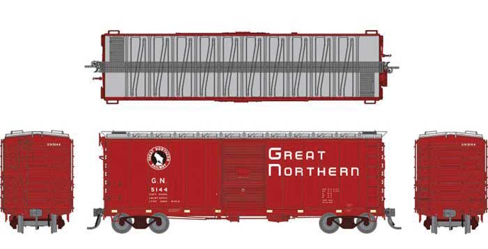 Rapido 155008 40' 12-Panel Boxcar GN Great Northern (Glacier Green, black, white) #5144 HO Scale