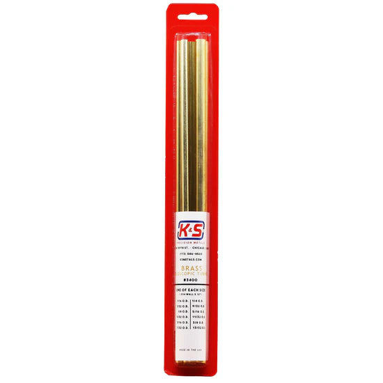 K&S Precision Metals 3400 Round Brass Telescopic Tubing Assortment *Small (12 Pieces)