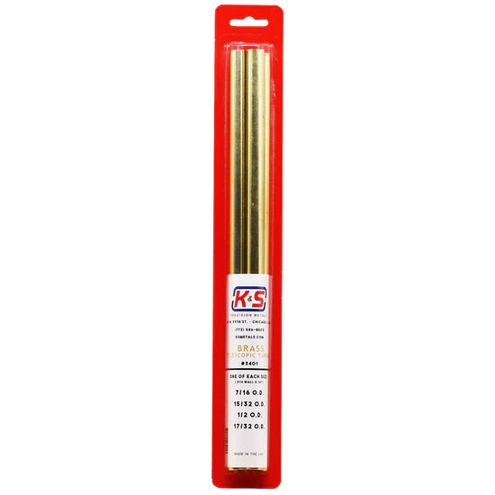 K&S Precision Metals 3401 Round Brass Telescopic Tubing Assortment *Medium (4 Pieces)