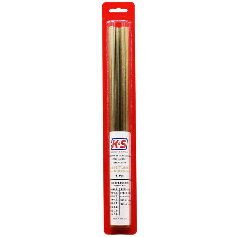 K&S Precision Metals 3406 Brass Square & Rectangular Tube Assortment (11 Pieces)