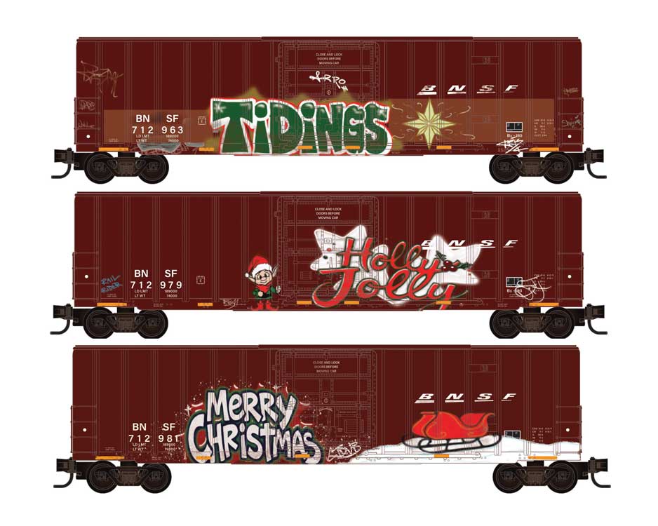 Image for 489-98302289 Boxcar BNSF Christmas 3/