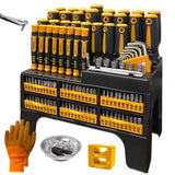 121pcs Magnetic Screwdriver Set with Plastic Case & Tool Bowl - Chrome Vanadium Steel Multi-Size PH/TX/W/ZH Bits, Non-Slip Rubber Grip, Heavy-Duty Magnetic Tips ALL Scale
