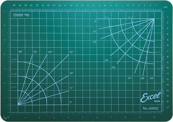 Excel 60002 Self-Healing Cutting Mat - Green 8 1/2 x 12 1/2" All Scale