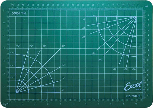 Excel 60002 Self-Healing Cutting Mat - Green 8 1/2 x 12 1/2" All Scale