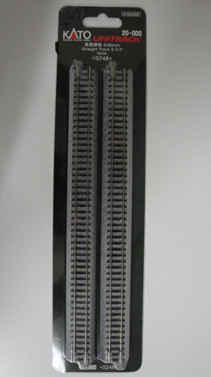 Kato N 20 000 Unitrack 248mm 9 3 4 Straight Track 4 pcs N Scale 20000