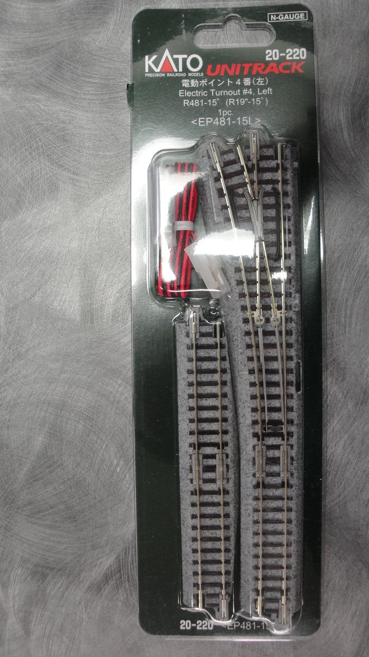 Kato 20-220 Unitrack #4 Left Turnout with 481mm (19