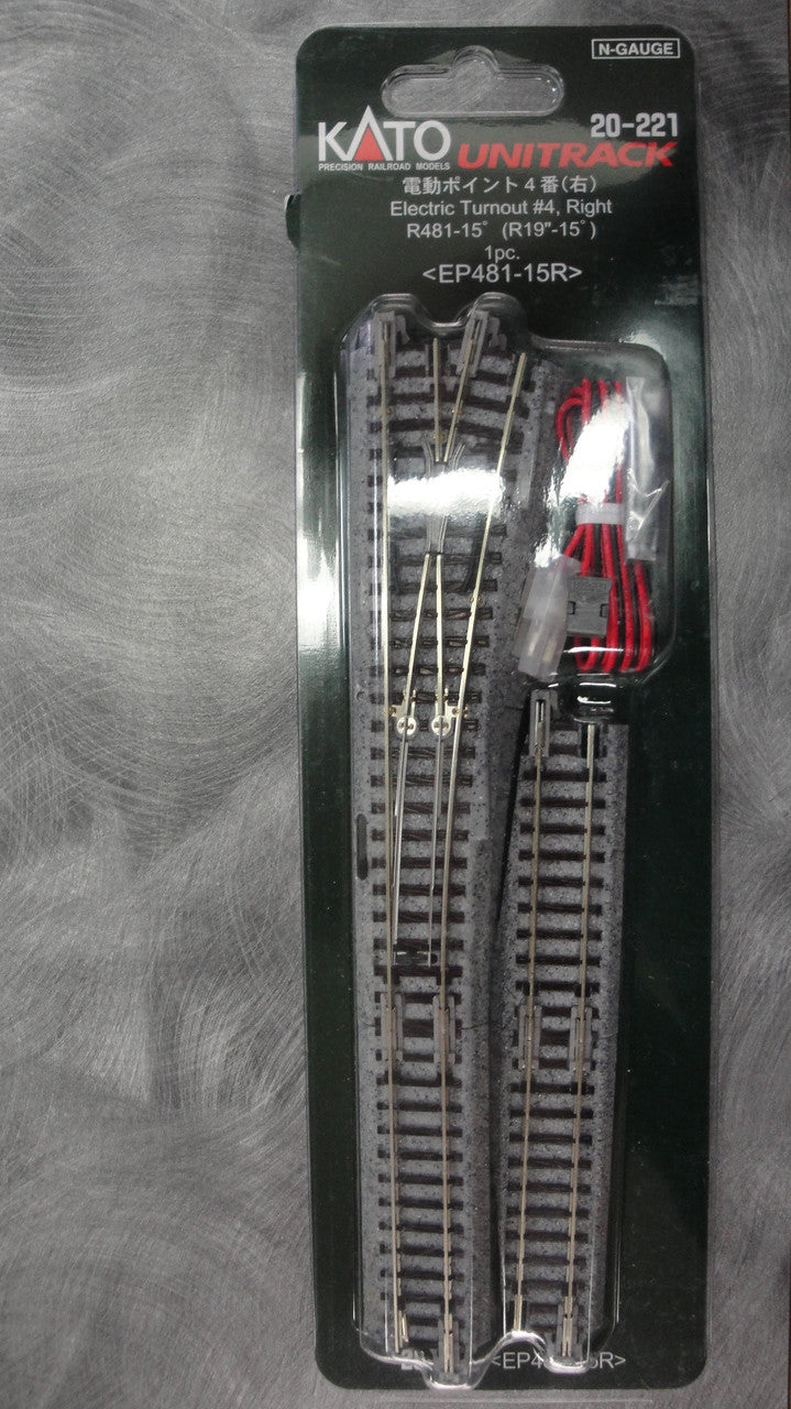 KATO UNITRACK 20-221 と24-840 Kato Unitrack 20-221 #4 Right Turnout with 481mm 15 Radius