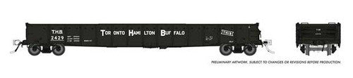 Rapido 50056A TH&B - Toronto, Hamilton & Buffalo #2450 (As-Delivered, black) 52' 6" Canadian Mill Gondola HO Scale